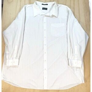 Mens CM Gold Series Dress Shirt White 22/37/38 55%/45% Cotton Poly Blend CLEAN